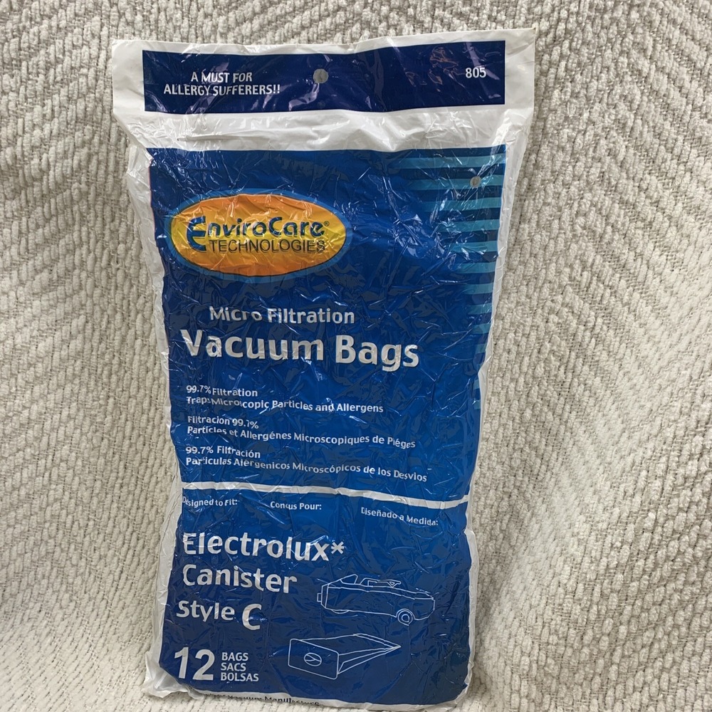 12 Electrolux Allergy Micro filtration Canister Style C Vacuum Bags Envirocare‎
